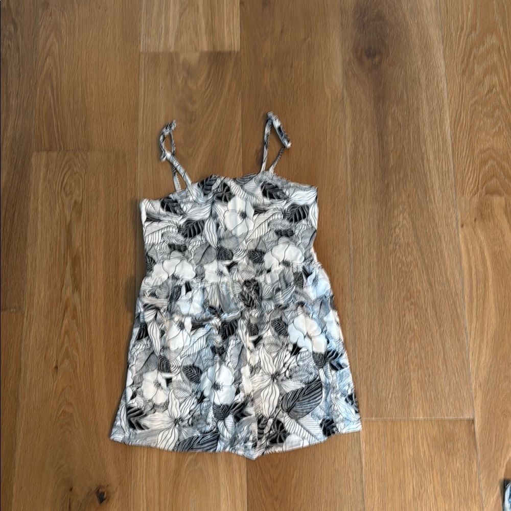 Black and White Camisole with Abstract Watercolor Print